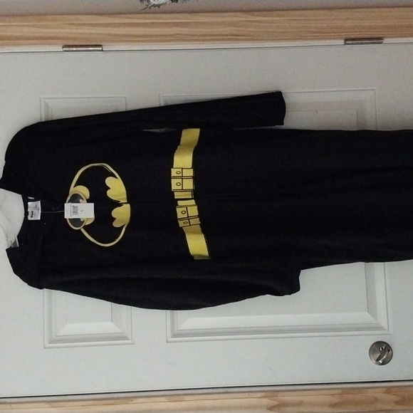 DC Other - NWT DC Batman pajamas with attached hood and  cape black and yellow size L